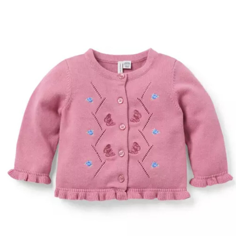 Janie and Jack Baby Butterfly Ruffle Cardigan NWT